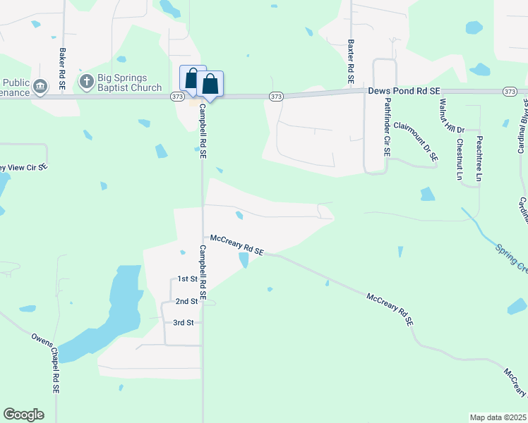 map of restaurants, bars, coffee shops, grocery stores, and more near 216 Brittney Drive Southeast in Calhoun