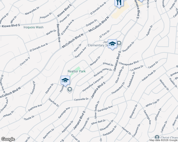 map of restaurants, bars, coffee shops, grocery stores, and more near 3261-3265 Thistle Drive in Lake Havasu City