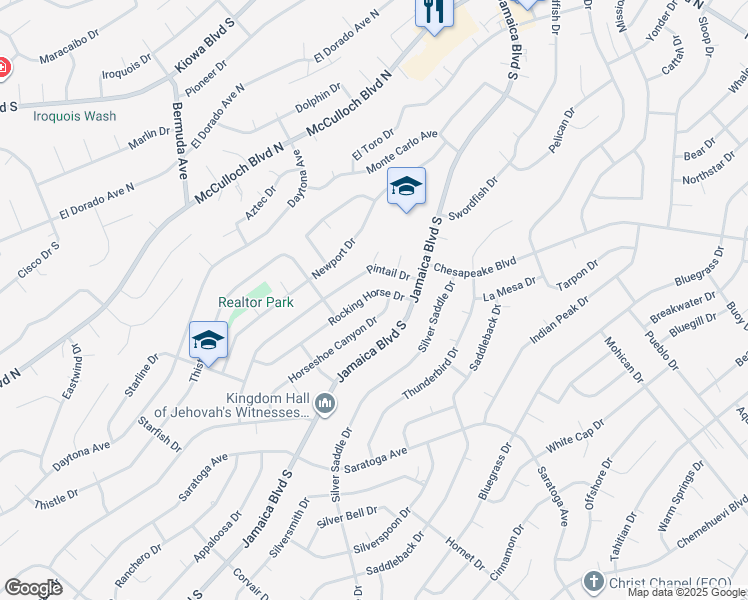 map of restaurants, bars, coffee shops, grocery stores, and more near 3365 Rocking Horse Drive in Lake Havasu City