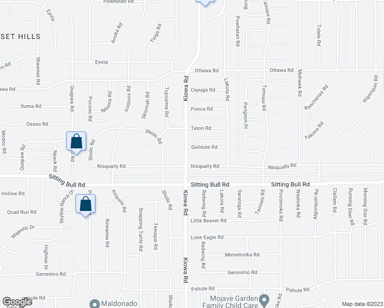 map of restaurants, bars, coffee shops, grocery stores, and more near 12981 Kiowa Road in Apple Valley
