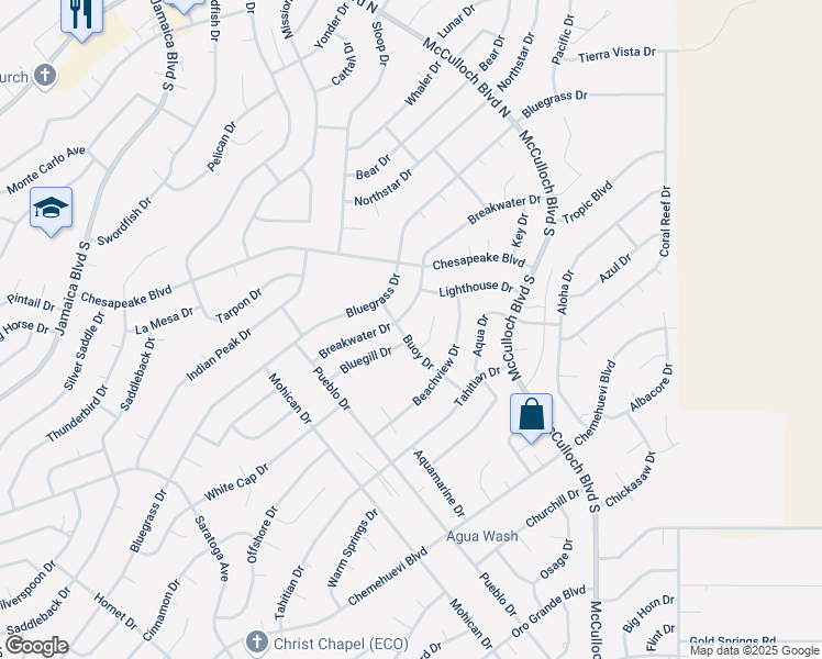 map of restaurants, bars, coffee shops, grocery stores, and more near 510 Buoy Drive in Lake Havasu City