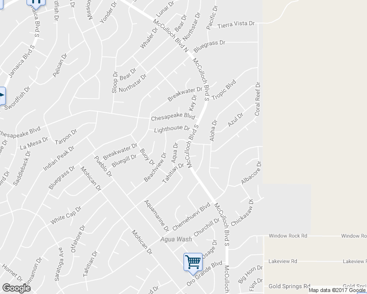 map of restaurants, bars, coffee shops, grocery stores, and more near 551 McCulloch Boulevard South in Lake Havasu City