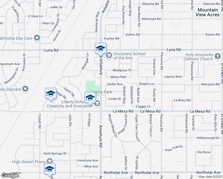 map of restaurants, bars, coffee shops, grocery stores, and more near 13774 Mimi Road in Victorville