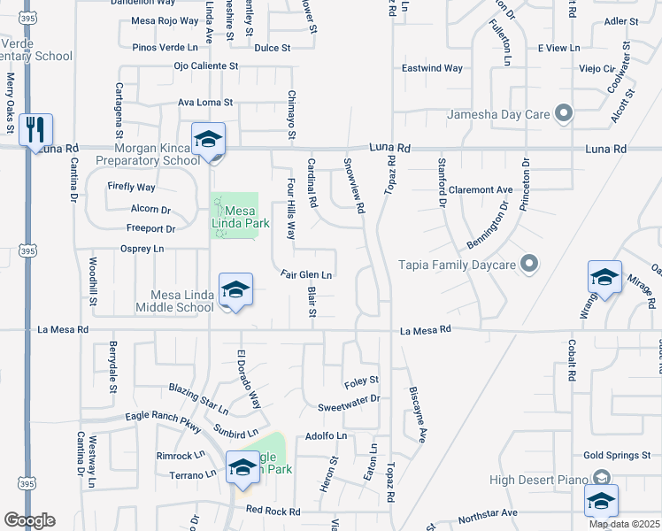 map of restaurants, bars, coffee shops, grocery stores, and more near 13040 Deep Water Street in Victorville