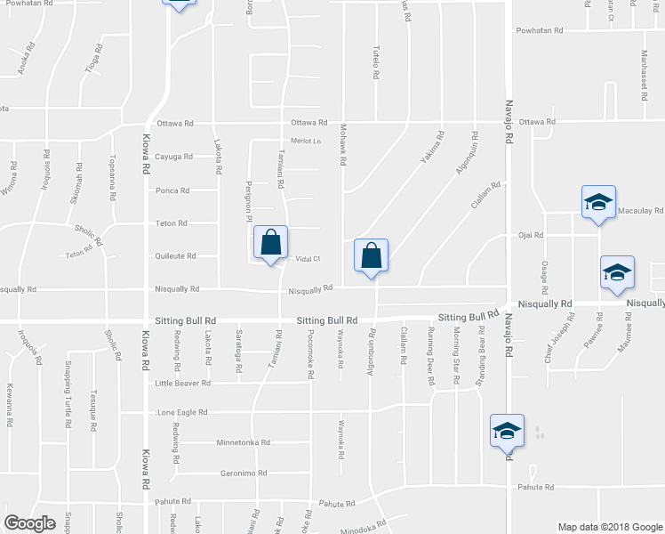 map of restaurants, bars, coffee shops, grocery stores, and more near 12999 Mohawk Road in Apple Valley