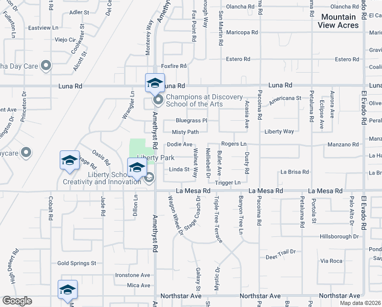 map of restaurants, bars, coffee shops, grocery stores, and more near 13831 Dodie Avenue in Victorville