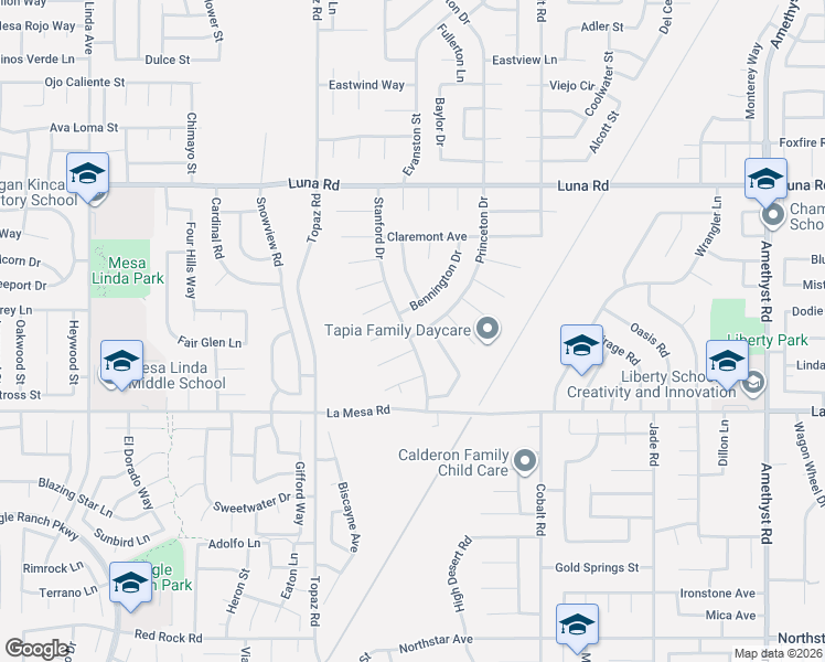 map of restaurants, bars, coffee shops, grocery stores, and more near 13041 Stanford Drive in Victorville
