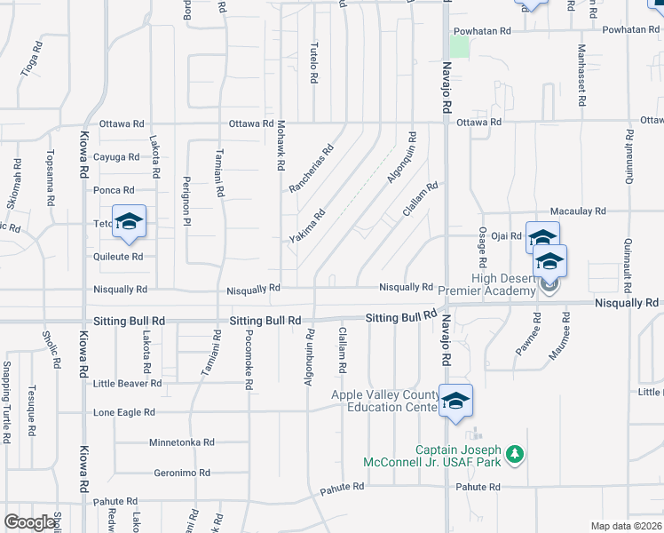 map of restaurants, bars, coffee shops, grocery stores, and more near 13024 Algonquin Road in Apple Valley