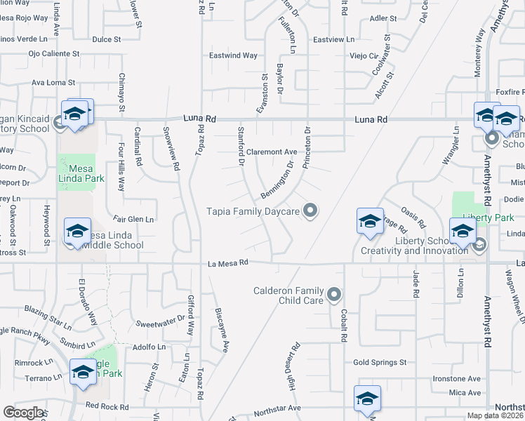 map of restaurants, bars, coffee shops, grocery stores, and more near 13041 Stanford Drive in Victorville