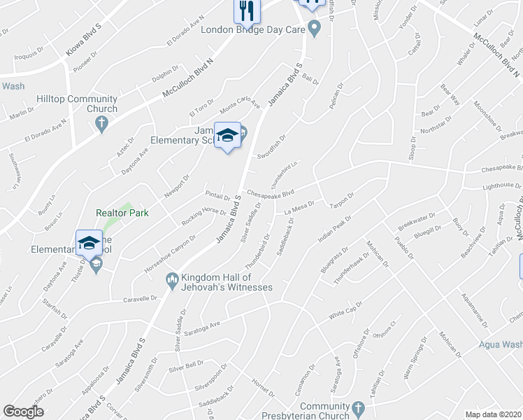 map of restaurants, bars, coffee shops, grocery stores, and more near 3428 Silver Saddle Drive in Lake Havasu City