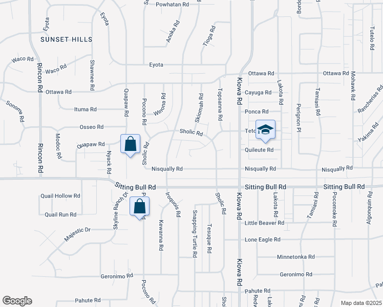 map of restaurants, bars, coffee shops, grocery stores, and more near 20715 Teton Road in Apple Valley