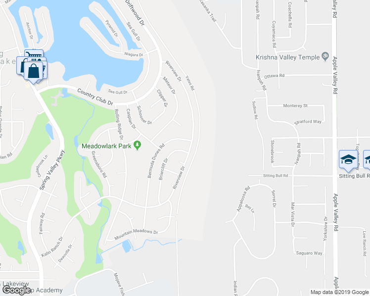 map of restaurants, bars, coffee shops, grocery stores, and more near 12994 Briarcliff Drive in Victorville