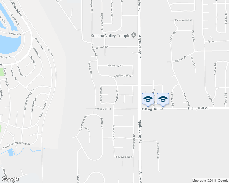 map of restaurants, bars, coffee shops, grocery stores, and more near 12966 Ivanpah Road in Apple Valley