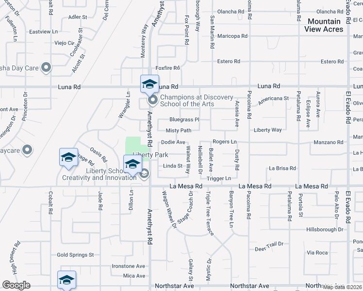 map of restaurants, bars, coffee shops, grocery stores, and more near 13831 Dodie Avenue in Victorville