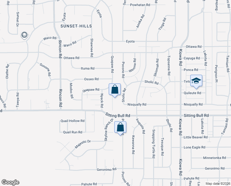 map of restaurants, bars, coffee shops, grocery stores, and more near 13030 Casco Road in Apple Valley