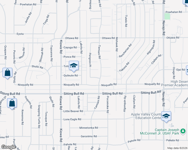 map of restaurants, bars, coffee shops, grocery stores, and more near 21144 Riesling Court in Apple Valley
