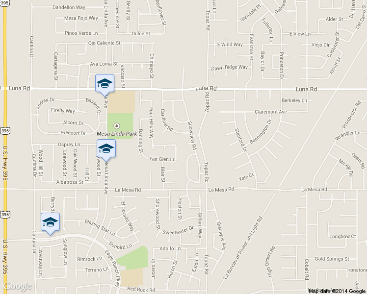 map of restaurants, bars, coffee shops, grocery stores, and more near 12815 Snowview Court in Victorville