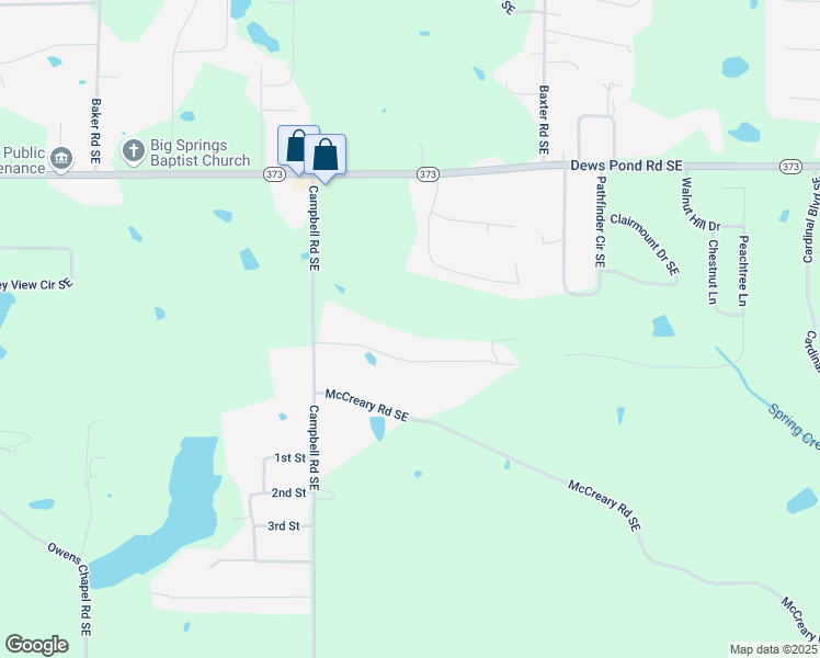 map of restaurants, bars, coffee shops, grocery stores, and more near 216 Brittney Drive Southeast in Calhoun