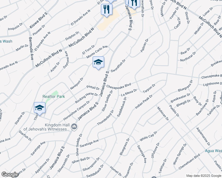 map of restaurants, bars, coffee shops, grocery stores, and more near 3435 Silver Saddle Drive in Lake Havasu City