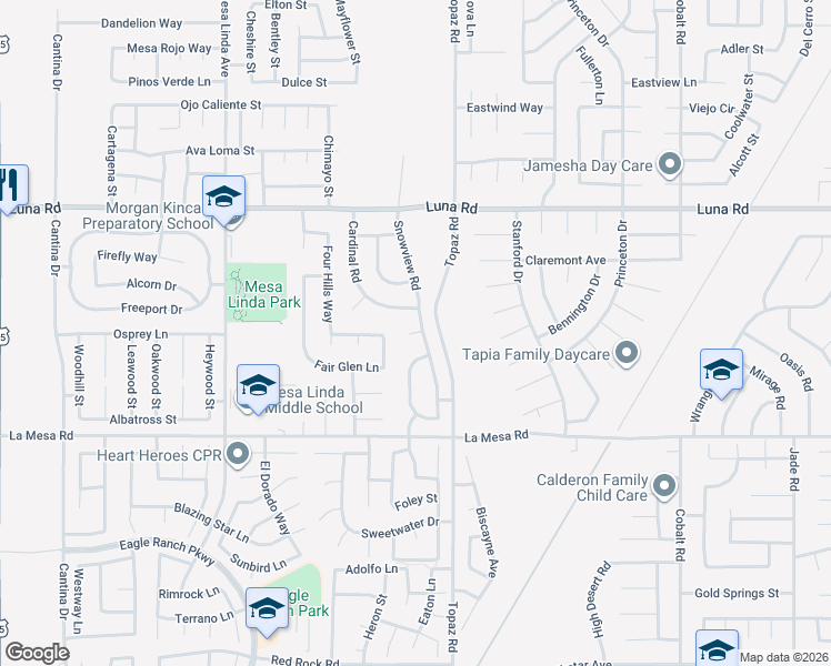 map of restaurants, bars, coffee shops, grocery stores, and more near 13073 Snowview Road in Victorville