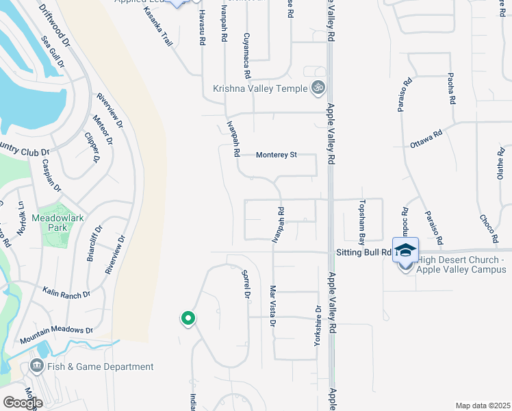 map of restaurants, bars, coffee shops, grocery stores, and more near 19163 Kanbridge Street in Apple Valley