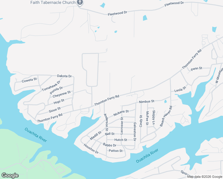 map of restaurants, bars, coffee shops, grocery stores, and more near 1358 Thornton Ferry Road in Hot Springs