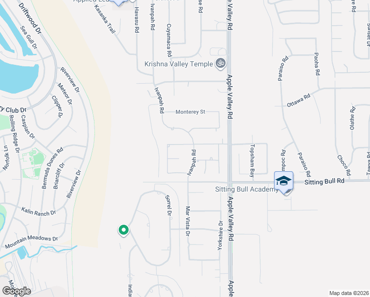 map of restaurants, bars, coffee shops, grocery stores, and more near 12966 Ivanpah Road in Apple Valley