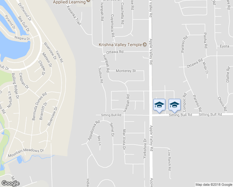 map of restaurants, bars, coffee shops, grocery stores, and more near 19163 Kanbridge Street in Apple Valley