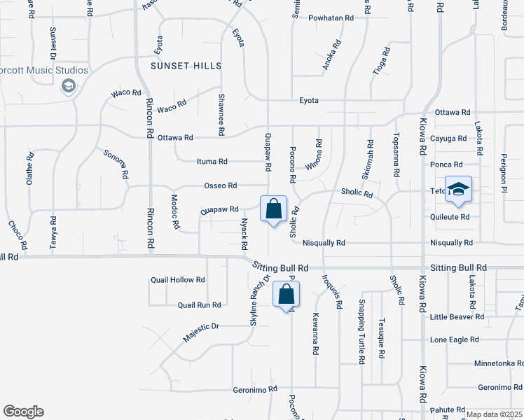 map of restaurants, bars, coffee shops, grocery stores, and more near 13030 Casco Road in Apple Valley