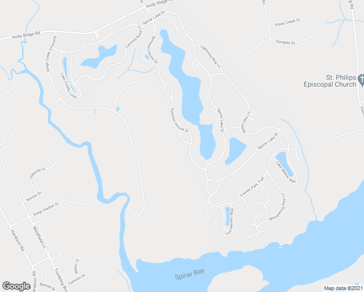 map of restaurants, bars, coffee shops, grocery stores, and more near 512 Boneset Park Drive in Holly Ridge