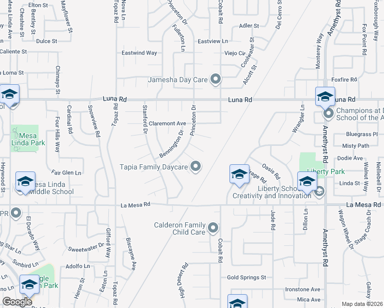 map of restaurants, bars, coffee shops, grocery stores, and more near 13183 La Salle Circle in Victorville