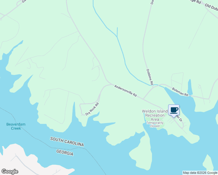 map of restaurants, bars, coffee shops, grocery stores, and more near 616 Andersonville Road in Townville