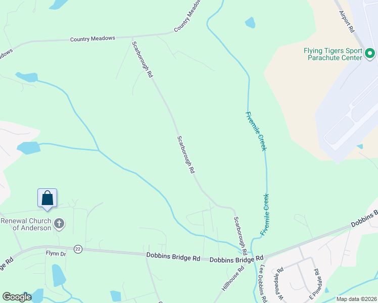 map of restaurants, bars, coffee shops, grocery stores, and more near 2094 Scarborough Road in Anderson
