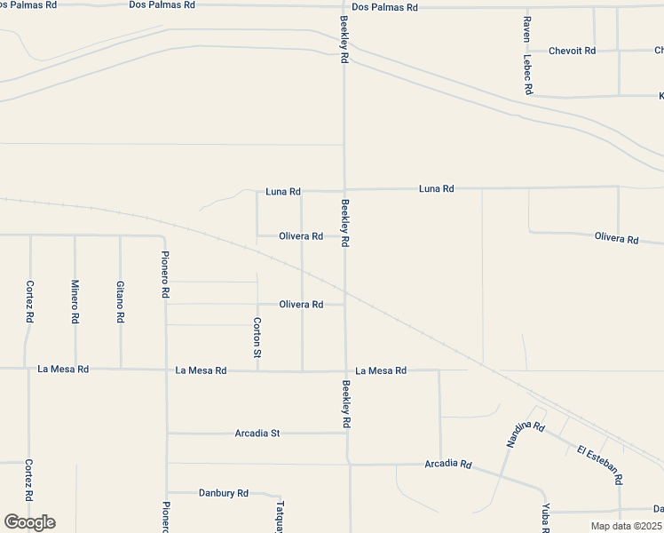 map of restaurants, bars, coffee shops, grocery stores, and more near Beekley Road in Pinon Hills