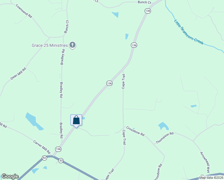 map of restaurants, bars, coffee shops, grocery stores, and more near 711 Cape Trail in Talking Rock