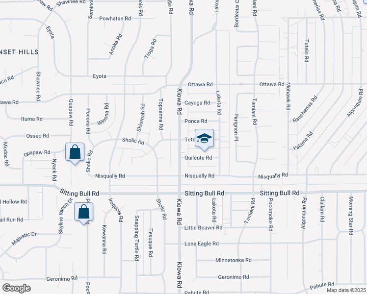 map of restaurants, bars, coffee shops, grocery stores, and more near 13045 Kiowa Road in Apple Valley