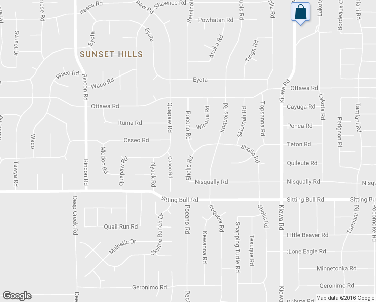 map of restaurants, bars, coffee shops, grocery stores, and more near 13062 Pocono Road in Apple Valley