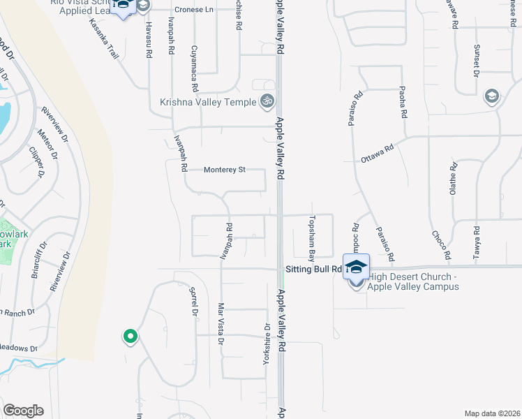 map of restaurants, bars, coffee shops, grocery stores, and more near 19274 Kanbridge Street in Apple Valley