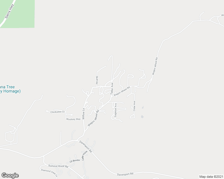 map of restaurants, bars, coffee shops, grocery stores, and more near Teller Avenue in Agua Dulce