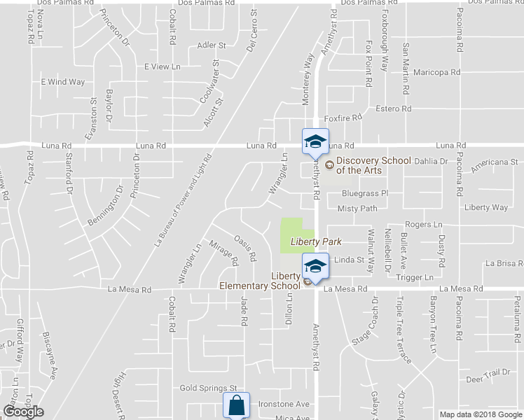 map of restaurants, bars, coffee shops, grocery stores, and more near 13139 Wrangler Lane in Victorville