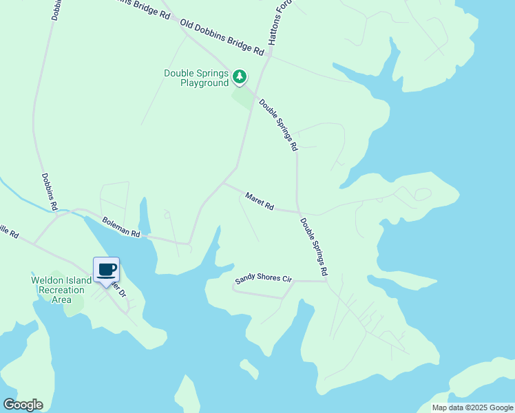 map of restaurants, bars, coffee shops, grocery stores, and more near 132 Maret Road in Townville