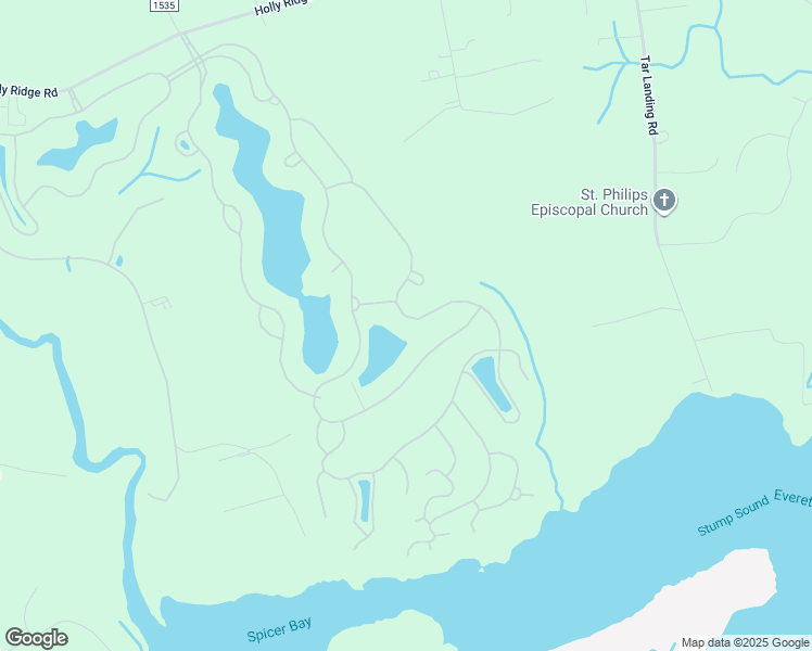 map of restaurants, bars, coffee shops, grocery stores, and more near 564 Moss Lake Lane in Holly Ridge