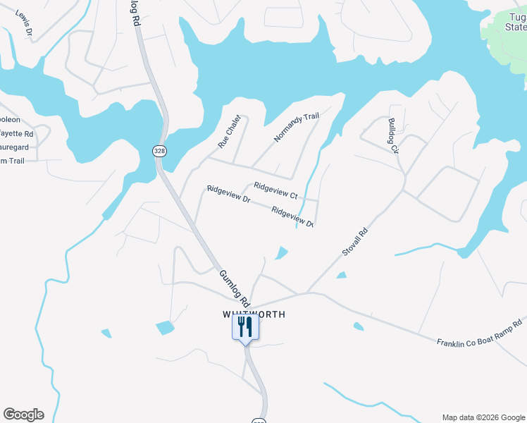 map of restaurants, bars, coffee shops, grocery stores, and more near 388 Ridgeview Drive in Lavonia