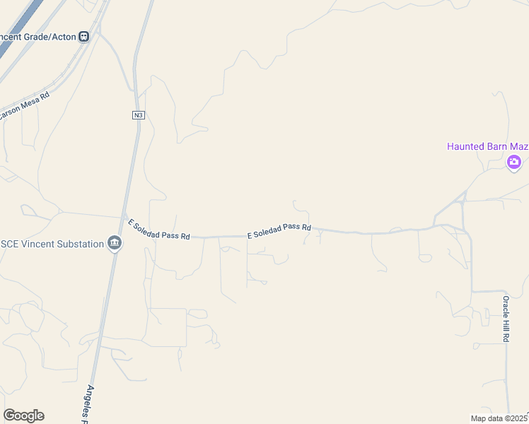 map of restaurants, bars, coffee shops, grocery stores, and more near East Soledad Pass Road in Los Angeles County