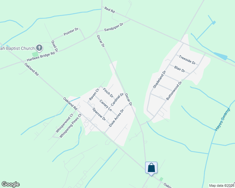 map of restaurants, bars, coffee shops, grocery stores, and more near 2465 Cardinal Drive in Hamer