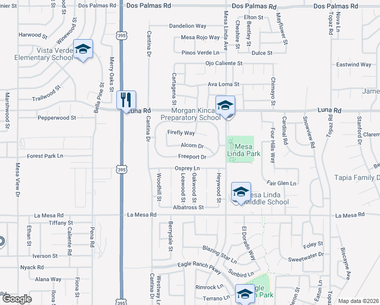map of restaurants, bars, coffee shops, grocery stores, and more near 12397 Alcorn Drive in Victorville