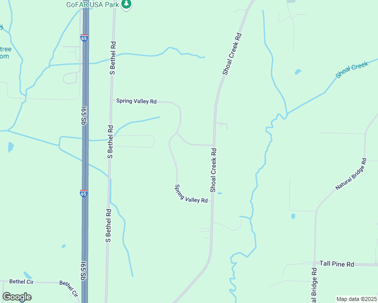 map of restaurants, bars, coffee shops, grocery stores, and more near 51 Spring Valley Trail in Hartselle