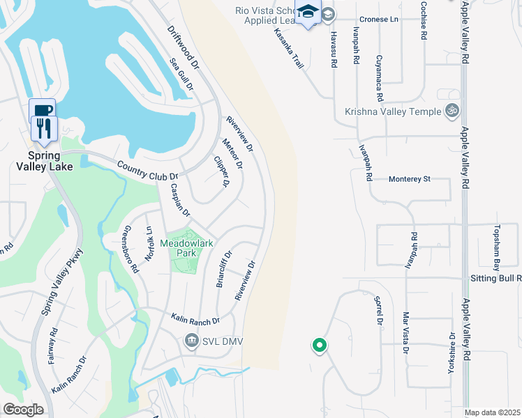 map of restaurants, bars, coffee shops, grocery stores, and more near 13110 Riverview Drive in Victorville