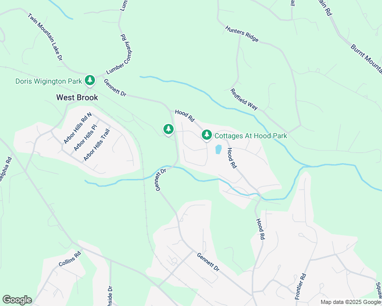 map of restaurants, bars, coffee shops, grocery stores, and more near 71 Hood Park Court in Big Canoe