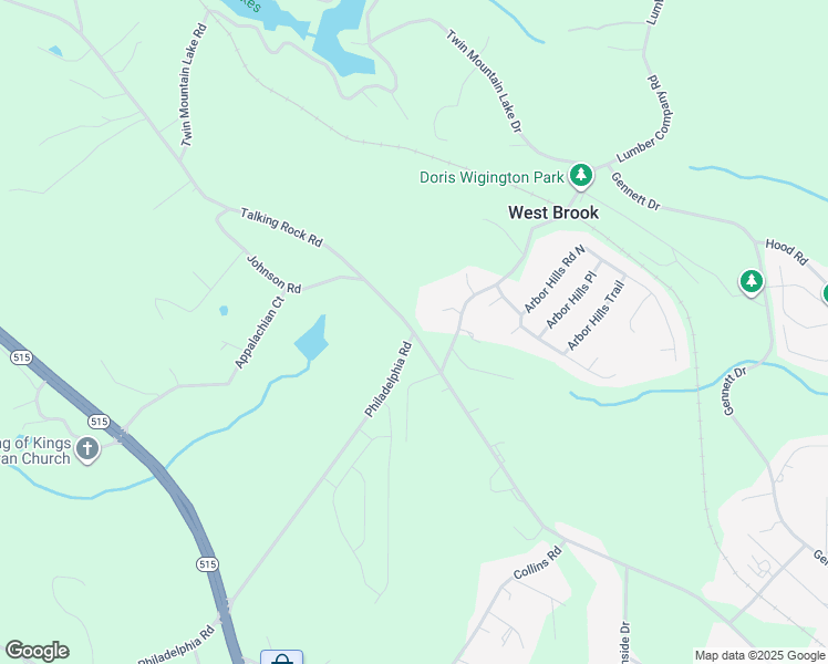 map of restaurants, bars, coffee shops, grocery stores, and more near 2 Philadelphia Road in Jasper